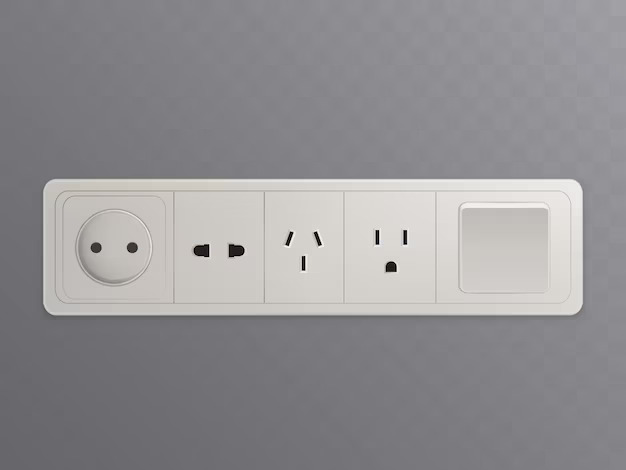 white premium electrical switches