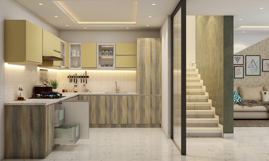 Home Page % kitchen along with staircase