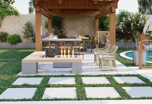 Outdoor Design % terrace garden photo of a house